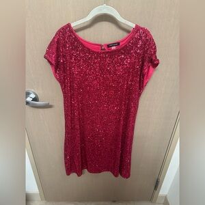Cable & Gauge Hot Pink Sequin Shift  dress Size medium